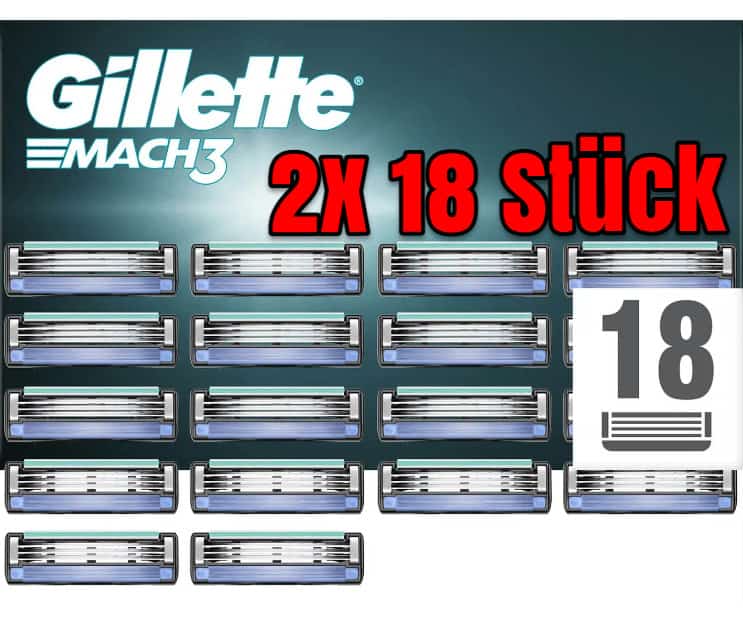 36 Gillette Mach3 Systemklingen für 43,90 € inkl. Versand statt 73,00 €