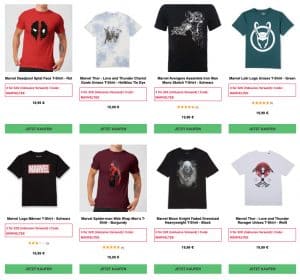 Zavvi: 3x Marvel T-Shirts für 32,00 € inkl. Versand (statt 59,70 €)