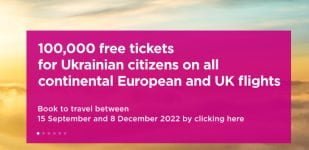 Wizz Air: 100.000 kostenlose Tickets für ukrainische Staatsbürger