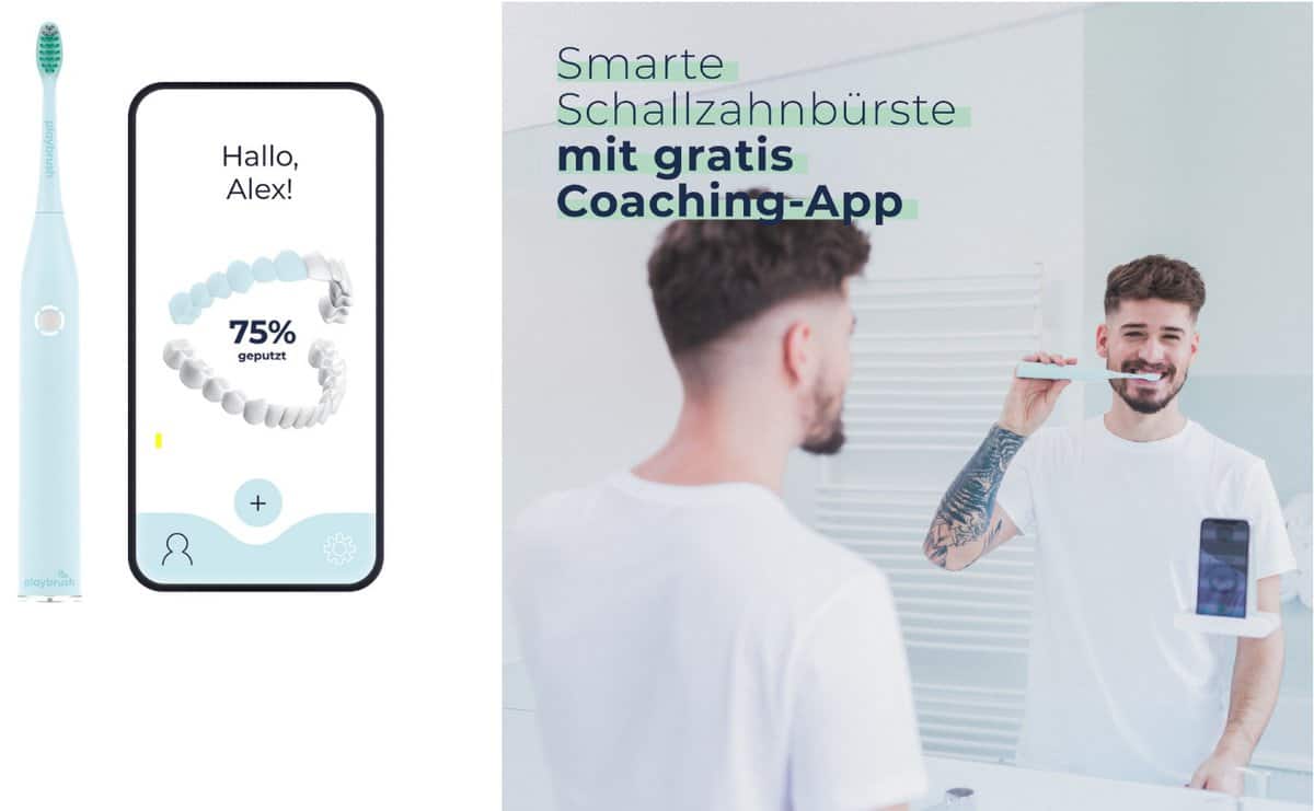 Playbrush Smart One Schallzahnbuerste Fuer Erwachsene Mit Gratis Mundhygiene App Mint