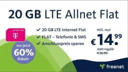 Telekom Allnet Flat von freenet mit GB LTE fuer E mtl