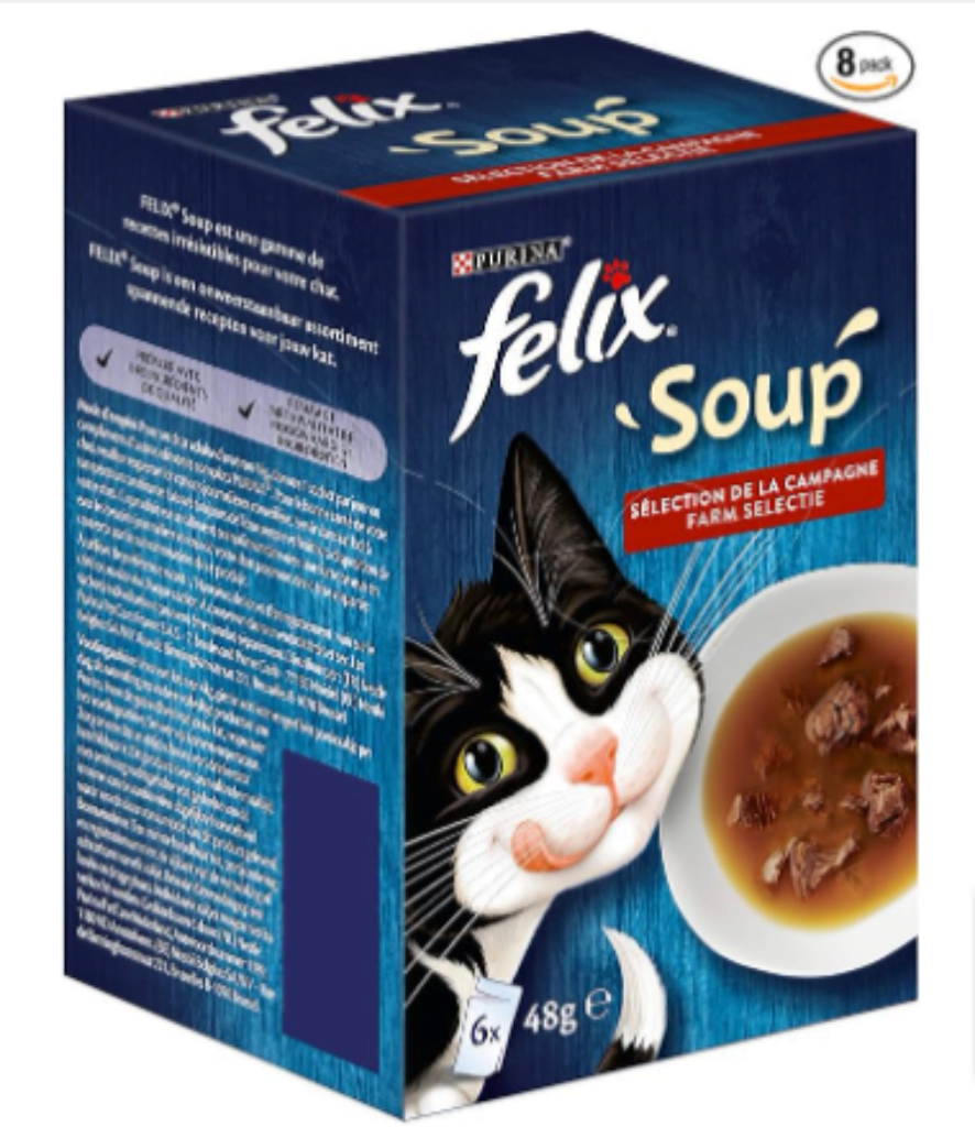 Felix Soup Suppe Für Katzen Mit Zarten Stückchen Geschmacksvielfalt Vom Land Er Pack X Beutel À G Amazon De Haustier