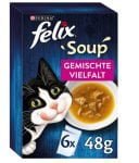 FELIX Soup Suppe fuer Katzen mit zarten Stueckchen Sorten Mix 8er Pack 8 x 6 Beutel a 48g Amazon de Haustier