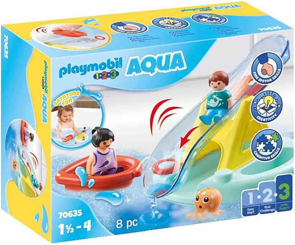 Playmobil 1.2.3 Aqua Badeinsel Mit Wasserrutsche (70635)