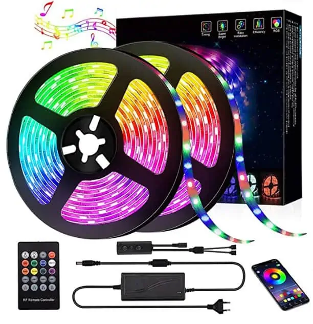 Bluetooth LED Strip 10M, RLBUNZ RGB LED Streifen Lichtband steuerbar via App, 5050SMD 300 Leds Bänder für 8,99 € inkl. Prime-Versand (statt 18,99 €)