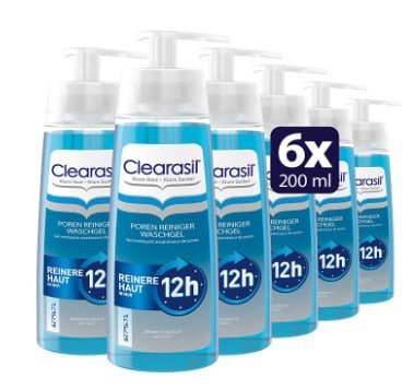 Clearasil Poren Reiniger Waschgel Gegen Pickel Und Hautunreinheiten 6Er Pack 6 X 200 Ml Amazon De Beauty