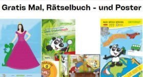 Gratis Mal, Rätselbuch – und Poster