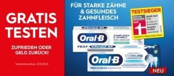 Oral B Zahncreme Gratis Testen