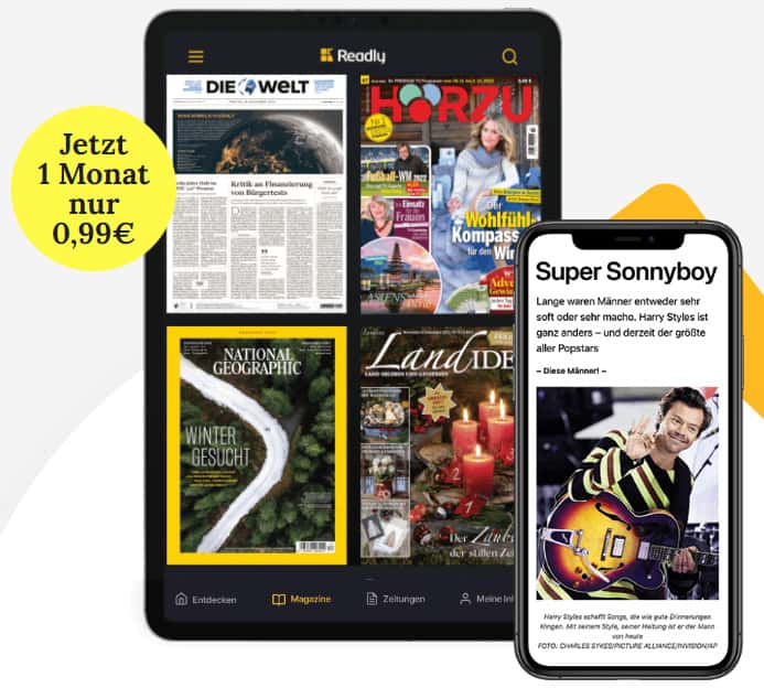 Readly Unbegrenzter Zugang zu über 6.000 Magazinen: 1 Monat für 0,99 € statt 11,99 € - Jederzeit kündbar