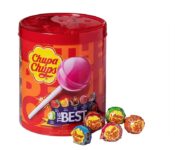 Chupa Chups Best of Lutscherdose 50 Lutscher in der 600 g Aufbewahrungsdose 7 farbenfrohe Geschmac