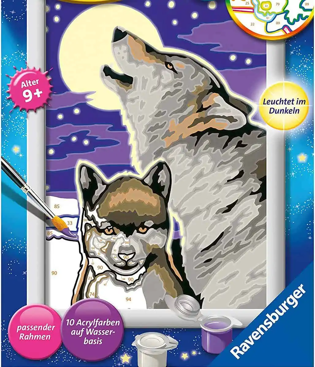 Ravensburger Malen nach Zahlen 28513 – Mystische Wölfe für 9,39 € [Prime] statt 11,95 €