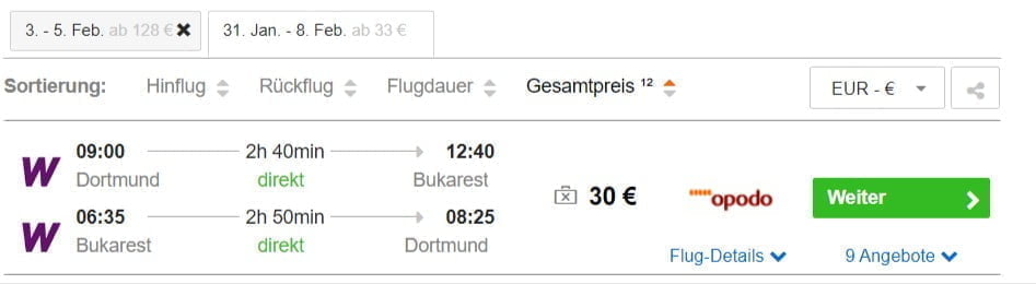 Dortmund Nach Bukarest Hin Und Rueckflug Fuer E