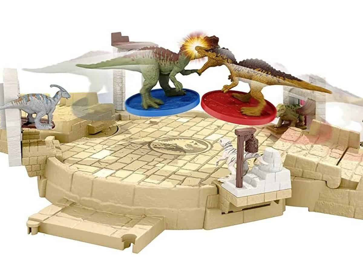 Jurassic World Hbt Mini Kampfarena Spielset Und Spiel Mit Dino Minifiguren Scheibenwerfern
