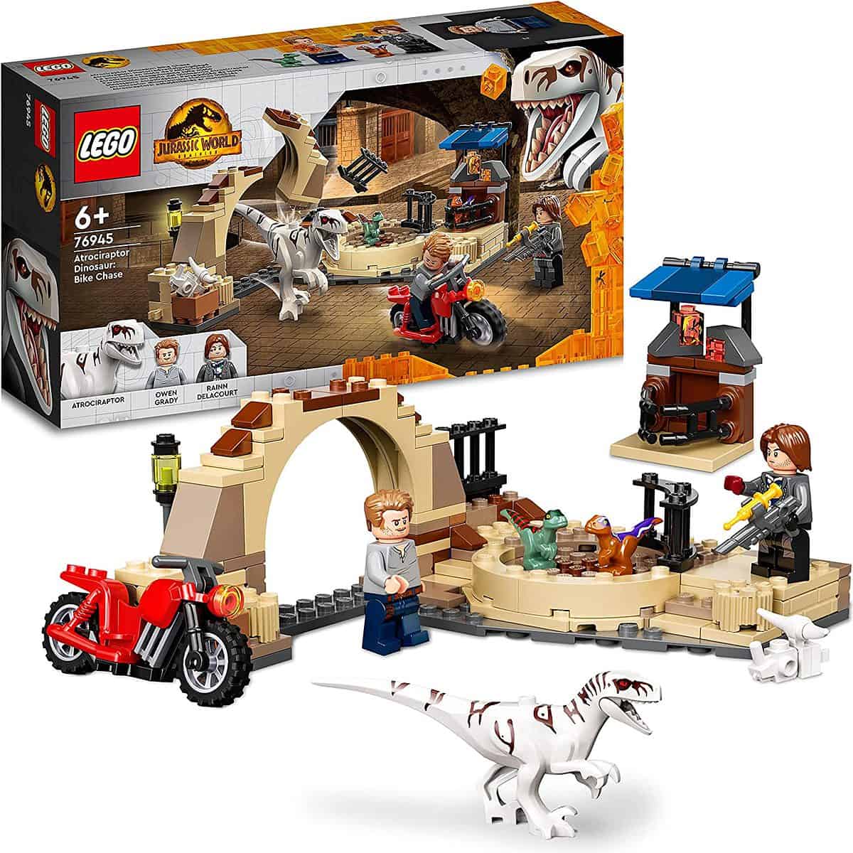 Lego Jurassic World Atrociraptor Motorradverfolgungsjagd