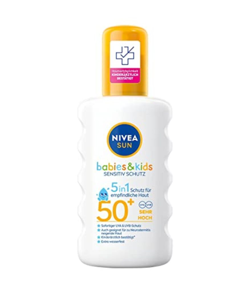 NIVEA SUN Babies & Kids Sensitiv Schutz Sonnenspray LSF 50+ (200ml) ab