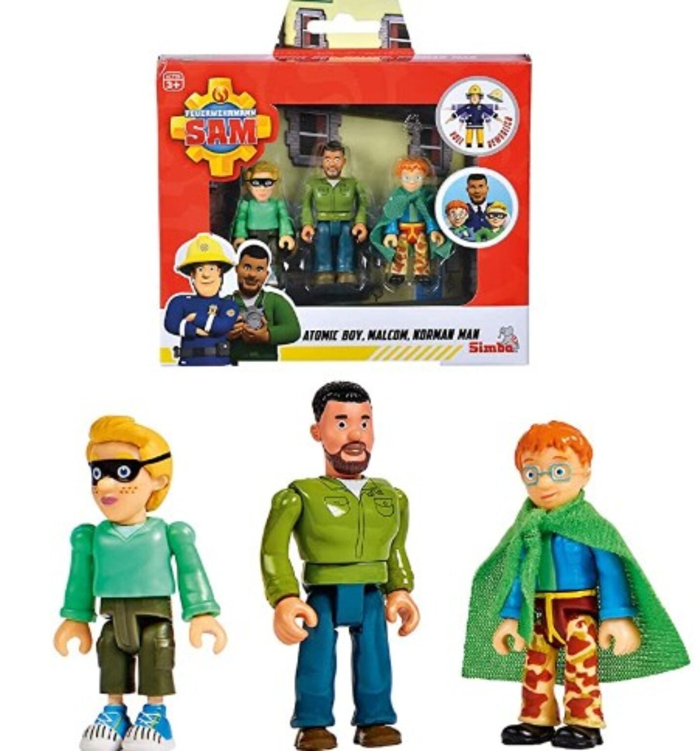 feuerwehrmann sam spielzeug amazon Simba - Sam der Feuerwehrmann – Set mit 3 Figuren, 7,5 cm, ab 3 Jahren
