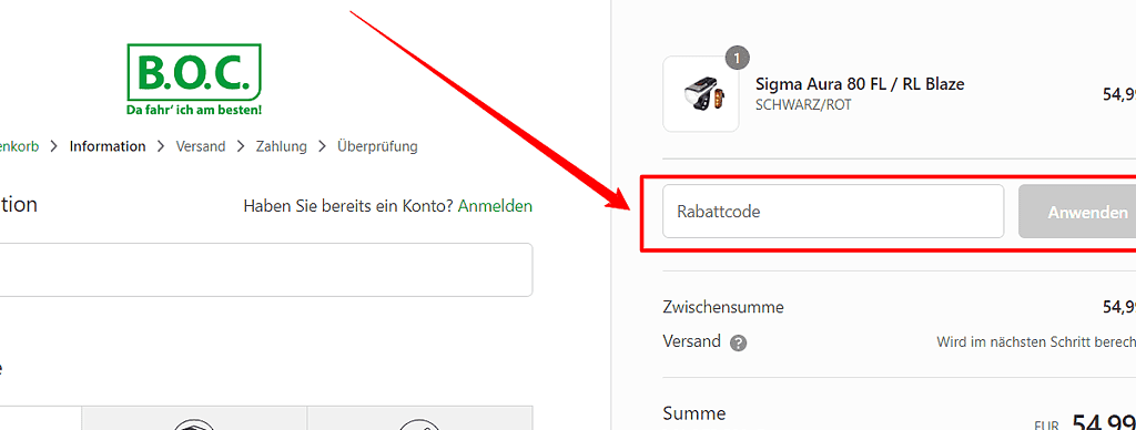 BOC Rabattcode einlösen BOC Rabattcode einlösen