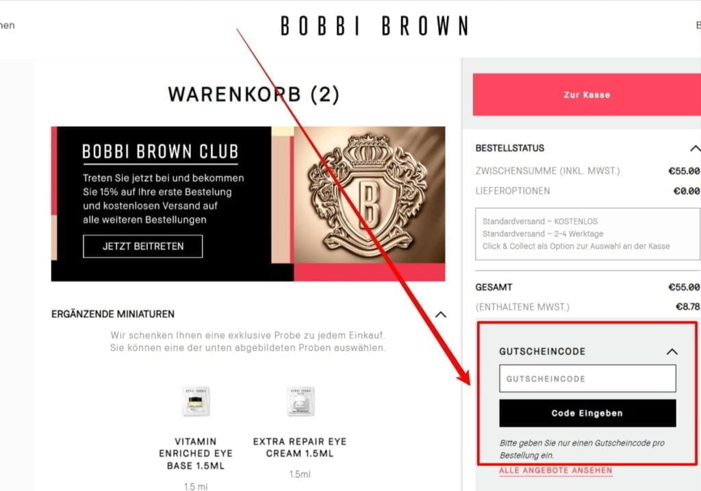Bobbi Brown Rabattcode einlösen