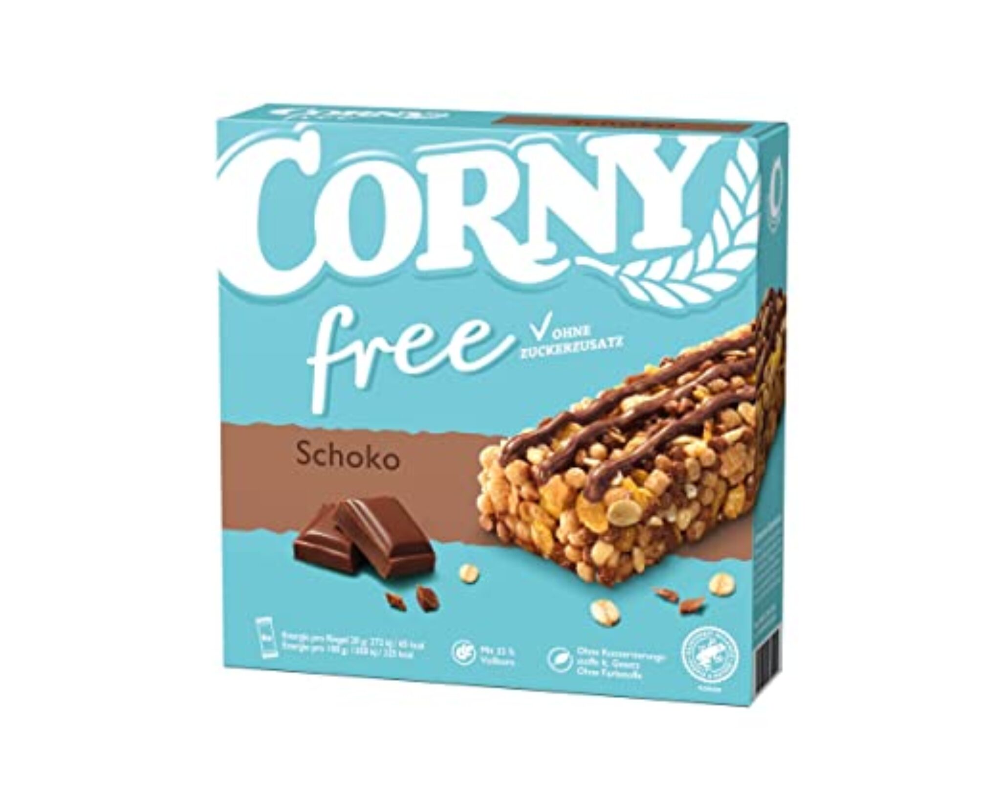 CORNY free Schoko Müsliriegel (6 x 20g) ab 1,03 € inkl. Prime-Versand