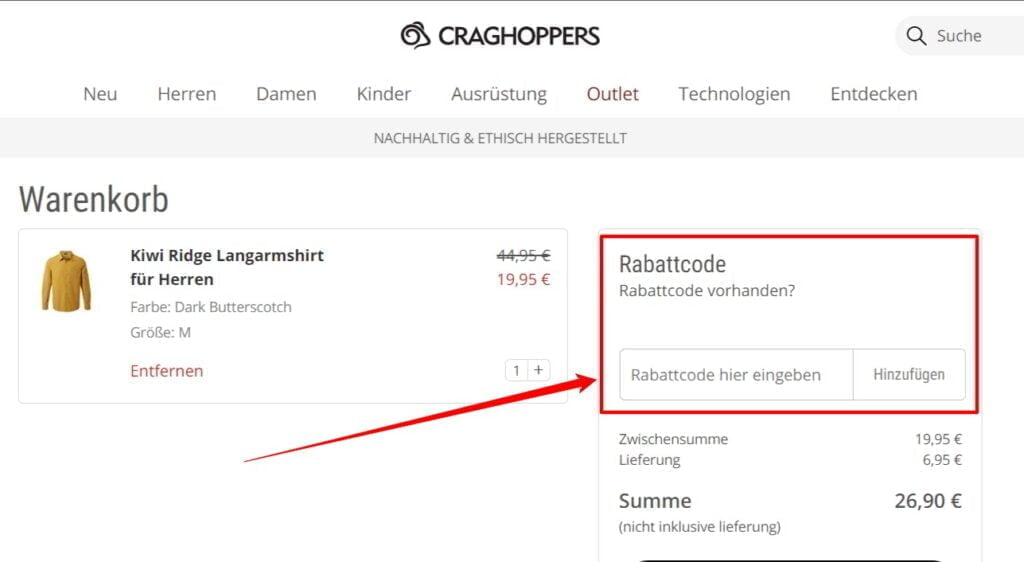 Craghoppers Rabattcode einlösen Craghoppers Rabattcode einlösen