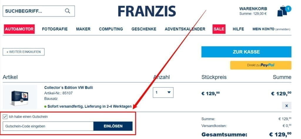 Franzis Rabattcode einlösen Franzis Rabattcode einlösen