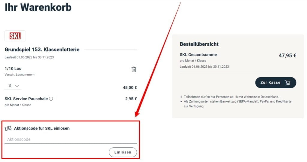 Guenther Klassenlotterie Rabattcode einlösen Guenther Klassenlotterie Rabattcode einlösen
