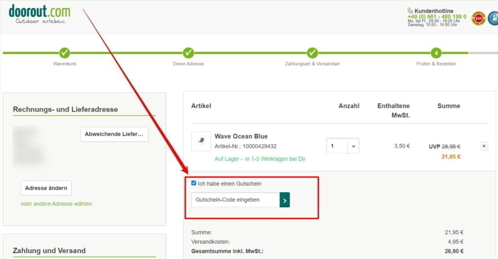 doorout Rabattcode einlösen doorout Rabattcode einlösen