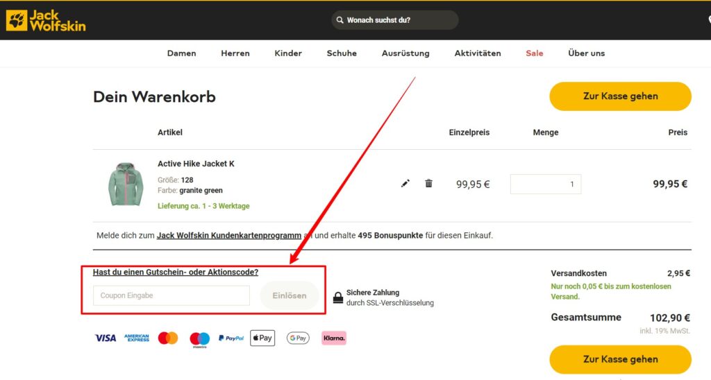Jack Wolfskin Rabattcode einlösen Jack Wolfskin Rabattcode einlösen