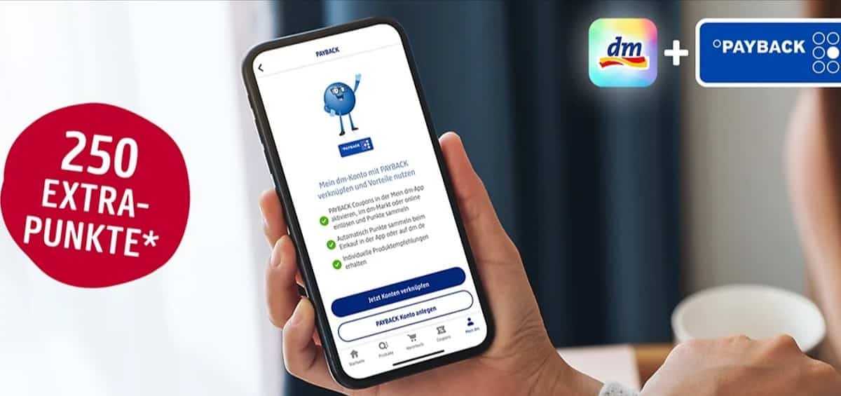 mein dm App mit Payback verknüpfen 250 ExtraPunkte Coupon