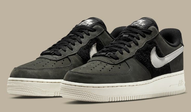 NIKE Air Force Fur Black Bone Nike Air Force Fur Black Bone