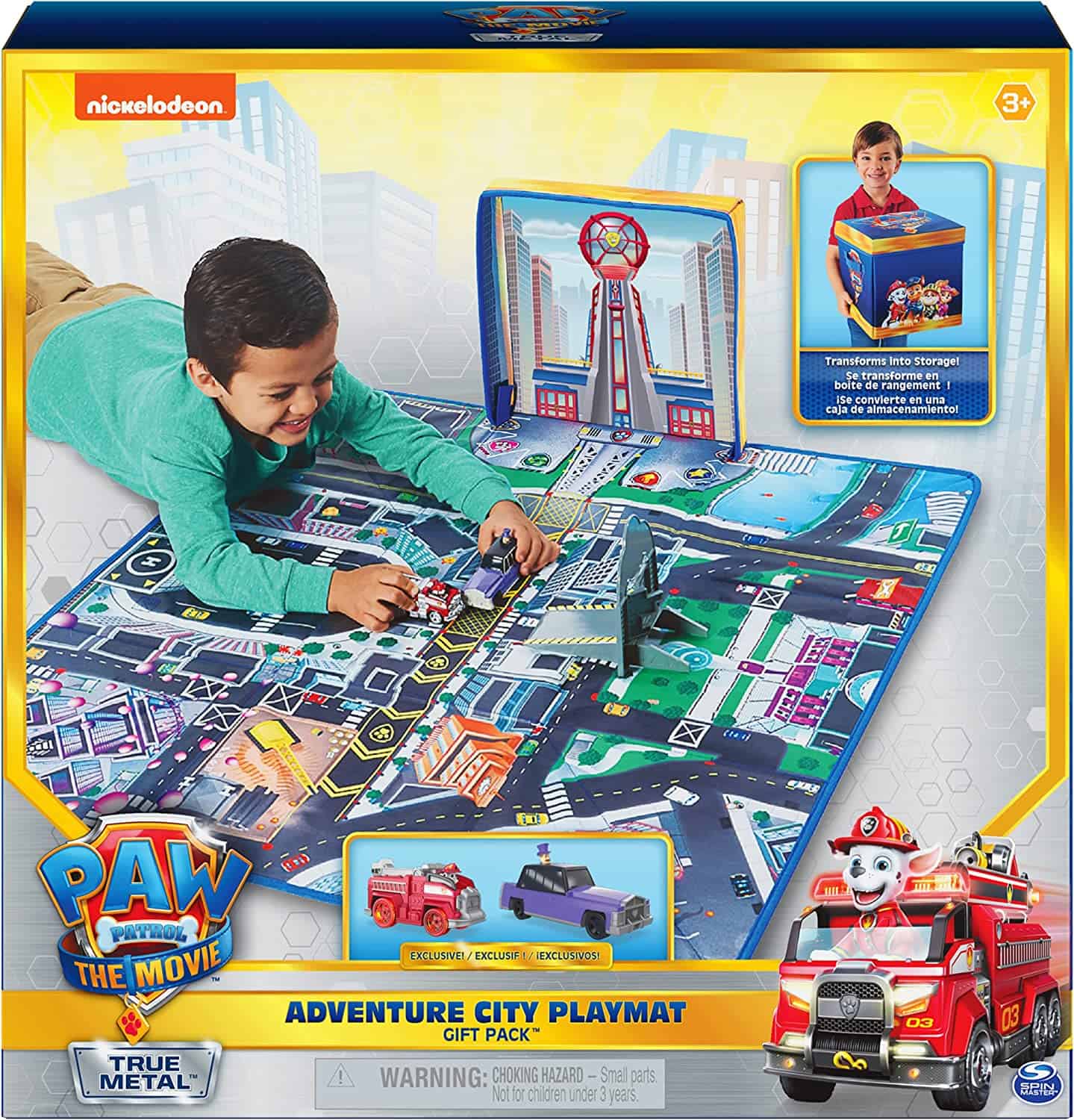 PAW PATROL True Metal-Set mit Adventure City-Spielmatte und 2