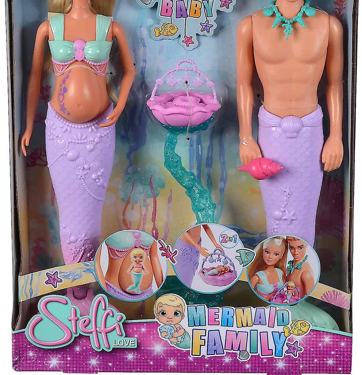 Simba Steffi Love Mermaid Family Puppe Als Schwangere Meerjungfrau Mit Kevin Als Meerjungmann