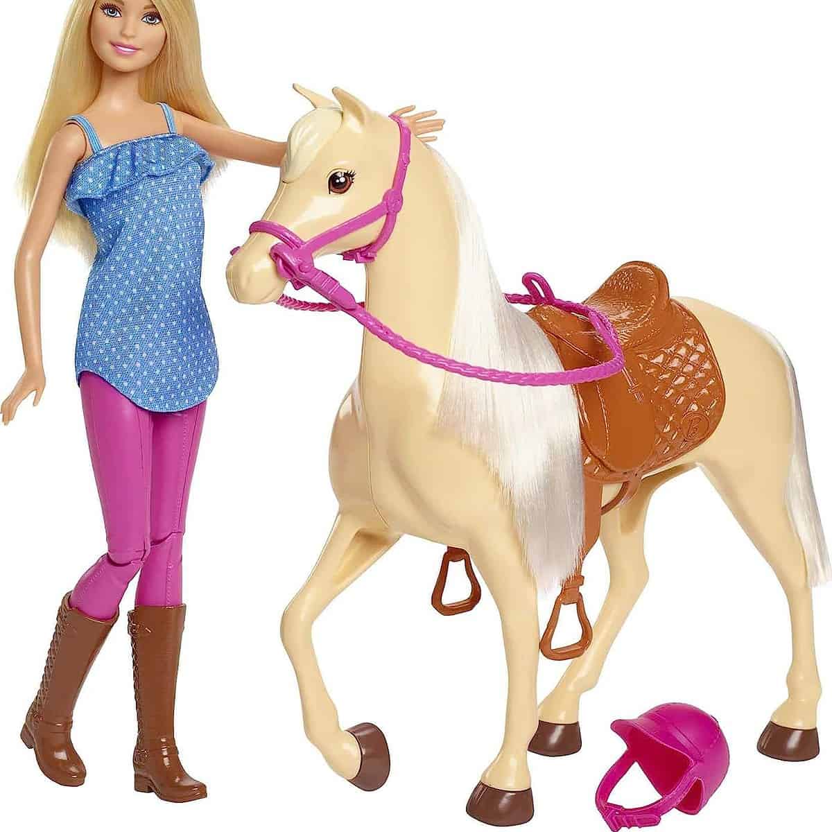 Barbie Fxh Pferd Mit Maehne Und Puppe