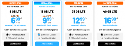 Gönn Dir günstige Handyvertrag Deals SIM Karten Angebote