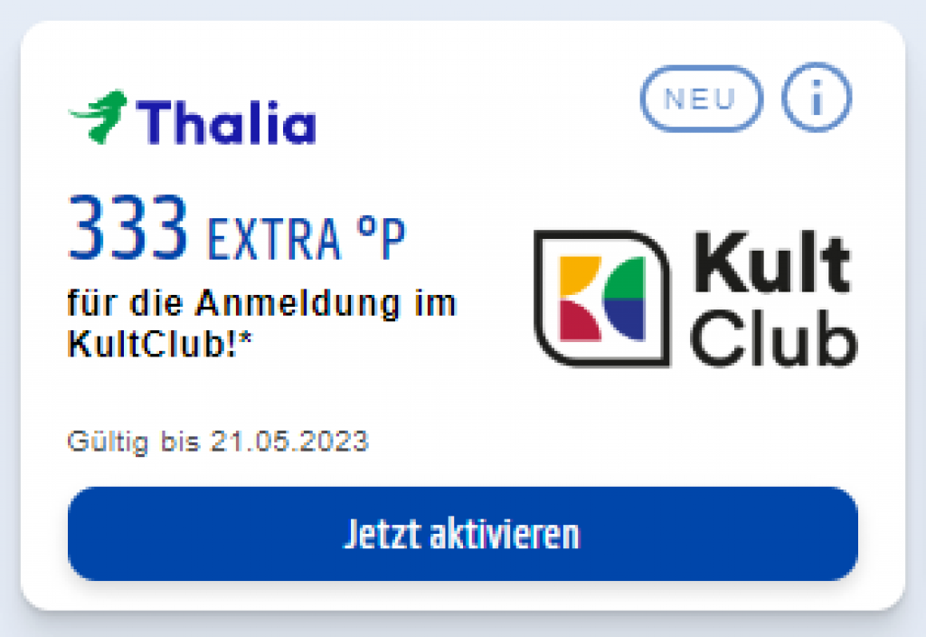 Payback Prämien Gutschein Code 333 Punkte 333 Payback Punkte für Anmeldung im Thalia Kult Club [ personalisiert]