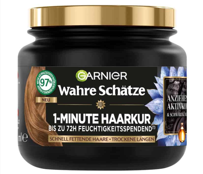 Garnier Wahre SchÃ¤tze Ausgleichende Charcoal Haarmaske Formel Mit Aktivkohle Und SchwarzkÃ¼mmelÃ¶l Haarkur