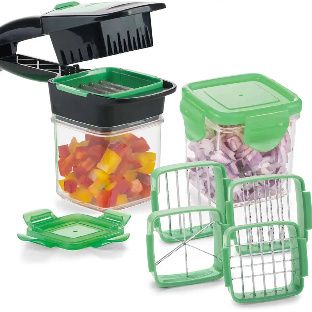 Genius Nicer Dicer Quick Set (9-tlg.) in grün - Zerkleinerer mit 3