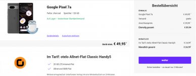 Google Pixel a + Google Pixel Buds A Series + otelo Allnet Flat Classic GB