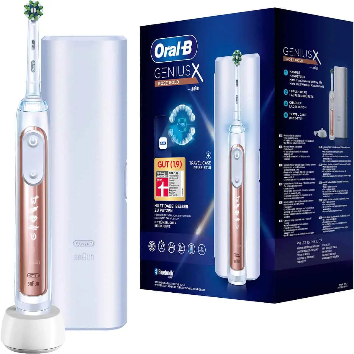 Oral-B Genius X Elektrische Zahnbürste In Rose Gold Mit Reiseetui - Für ...