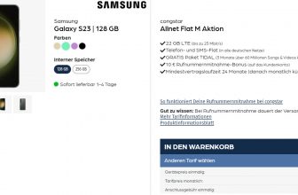 starmobile: Samsung Galaxy S23 + Libratone ONE Style Portable Bluetooth Speaker + congstar Allnet Flat M 22 GB für 22,00 € / Monat + 294,95 € einmalig