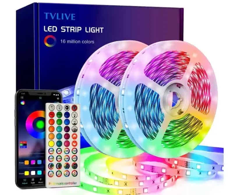 TVLIVE LED Strip 20m, RGB LED Streifen mit Fernbedienung, App-Steuerung für 8,99 € inkl. Prime-Versand (statt 13,99 €)