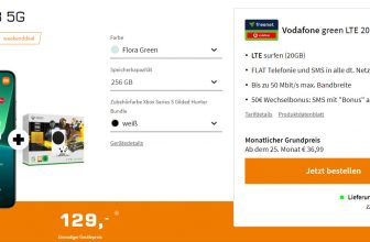 Saturn Tarifwelt: Xiaomi 13 5G + Xbox Series S Gilded Hunter Bundle + Vodafone green LTE 20GB für 34,99 € / Monat + 168,99 € einmalig