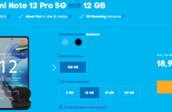 Blau: Xiaomi Redmi Note 12 Pro 5G + Xiaomi Redmi Buds 4 Lite + Blau Allnet XL 12 GB LTE für 18,99 € / Monat + 29,99 € einmalig