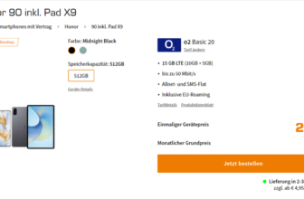 Saturn Tarifwelt: Honor 90 + Honor Pad X9 + o2 Basic 20 mit 13 GB für 19,99 € / Monat + 66,94 € einmalig