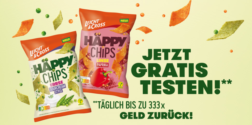 Gratis Testen: HÄPPY CHIPS (100 % Cashback )