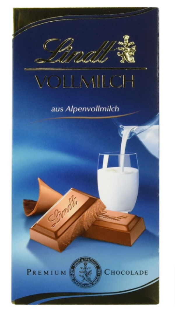 Lindt Vollmilch Tafel, feinste Alpenvollmilch Chocolade, glutenfrei, 100g für 1,79 € inkl