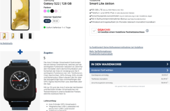 Starmobile: Samsung Galaxy S22 + Anio 5 Kinder-Smartwatch + Libratone ONE Style Portable Bluetooth Speaker + Vodafone Smart Lite mit 24 GB 5G für 34,99 € / Monat + 79,94 € einmalig