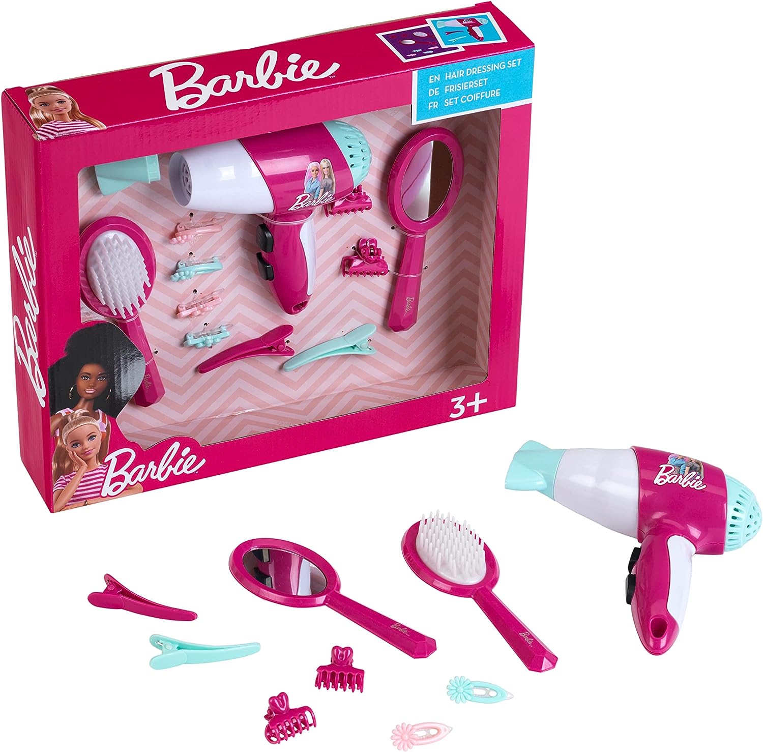 Theo Klein 5790 Barbie Frisier-Set (inkl. Kinder-Föhn Mit ...