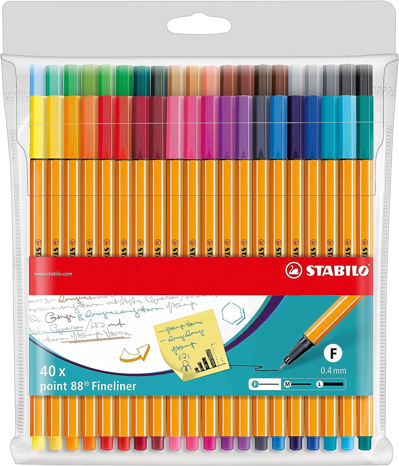 Fineliner – STABILO point 88 – 40er Pack (mit 40 Farben) für 17,80 € inkl. Prime-Versand (statt 22,54 €)