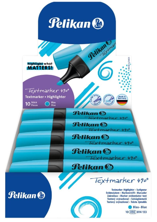 Pelikan Textmarker Leuchtblau StÃ¼ck In Faltschachtel Amazon De BÃ¼robedarf Schreibwaren
